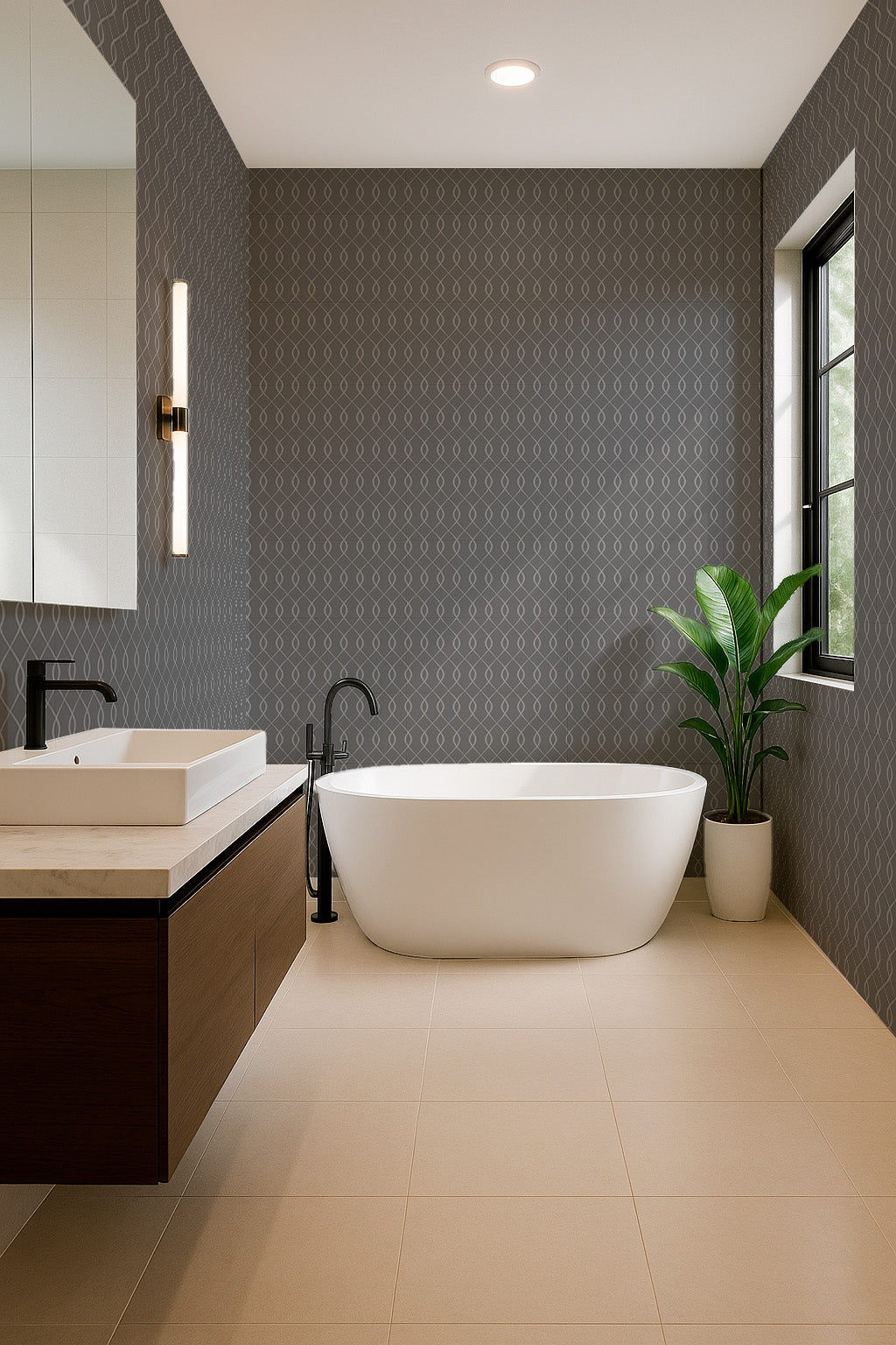 Vertical Wave Geometric Pattern